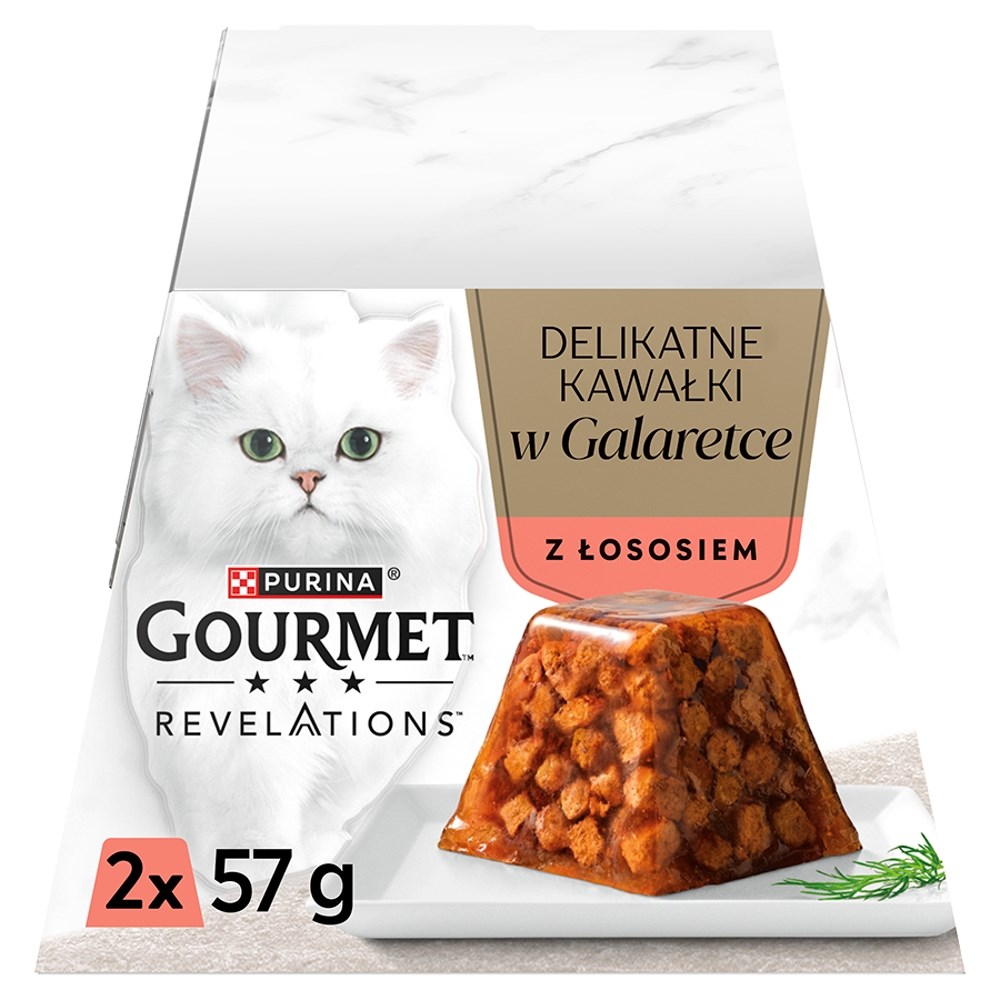 PURINA Gourmet Revelations Chunks in jelly with salmon - wet cat food - 2x57g PURINA Gourmet Revelations Chunks in jelly with salmon - wet cat food - 2x57g