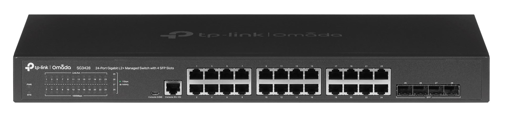 TP-Link Omada 24-Port Gigabit L2+ Managed Switch with 4 SFP Slots TP-Link Omada 24-Port Gigabit L2+ Managed Switch with 4 SFP Slots