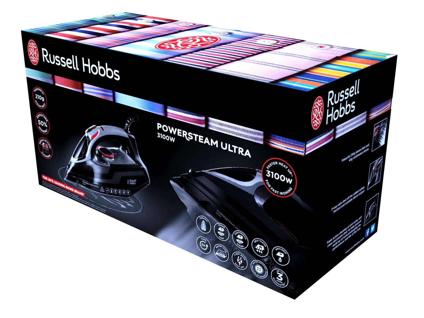 Russell Hobbs 20630-56 iron Dry & Steam iron Ceramic soleplate 3100 W Black, Grey Russell Hobbs 20630-56 iron Dry & Steam iron Ceramic soleplate 3100 W Black, Grey