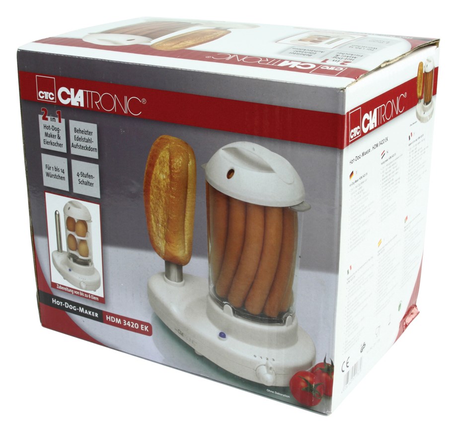 Clatronic HDM 3420 EK Hot dog steamer 350 W White Clatronic HDM 3420 EK Hot dog steamer 350 W White