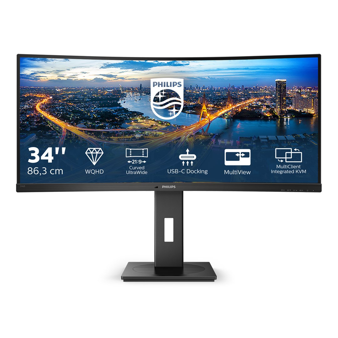 Philips B Line 346B1C/00 computer monitor 86.4 cm (34") 3440 x 1440 pixels Quad HD LCD Black Philips B Line 346B1C/00 computer monitor 86.4 cm (34") 3440 x 1440 pixels Quad HD LCD Black