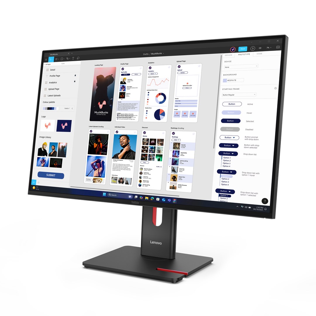 Lenovo ThinkVision T32UD-40 LED display 80 cm (31.5") 3840 x 2160 pixels 4K Ultra HD LCD Black Lenovo ThinkVision T32UD-40 LED display 80 cm (31.5") 3840 x 2160 pixels 4K Ultra HD LCD Black