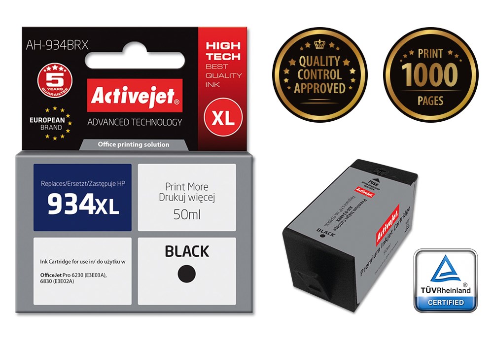 Activejet AH-934BRX Ink (replacement for HP 934XL C2P23AE; Premium; 50 ml; black) Activejet AH-934BRX Ink (replacement for HP 934XL C2P23AE; Premium; 50 ml; black)