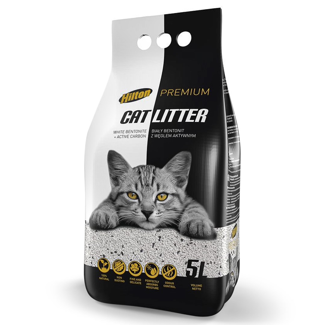 HILTON Bentonite with activated carbon White - cat litter - 5 l HILTON Bentonite with activated carbon White - cat litter - 5 l