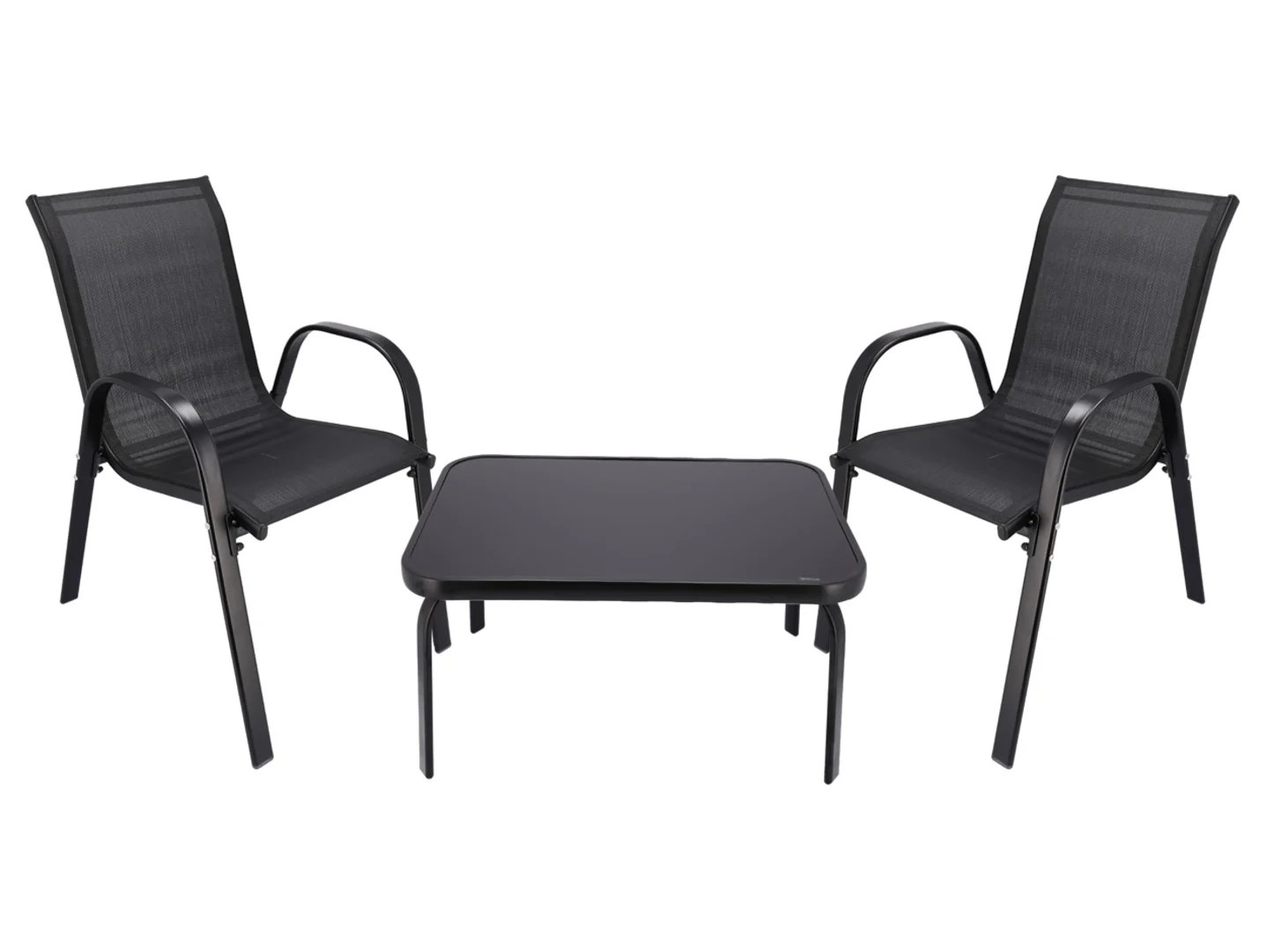 Extralink Black Forest Garden Furniture Set, Textilene Two Chairs + Black Table outdoor furniture set Extralink Black Forest Garden Furniture Set, Textilene Two Chairs + Black Table outdoor furniture set