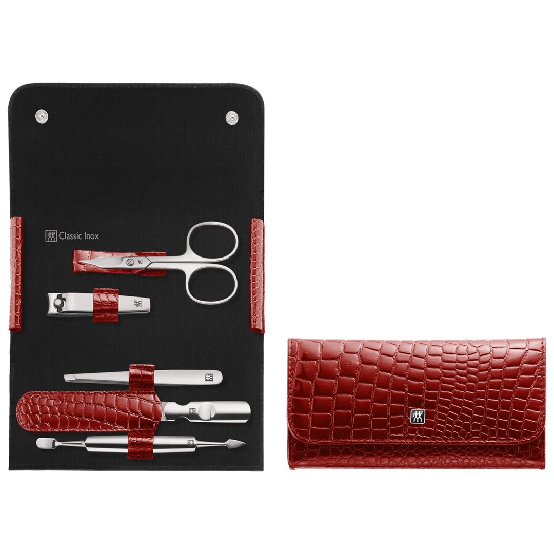 Zwilling Classic Inox Travel Set – Red Leather Case, 5 Pieces - Red Zwilling Classic Inox Travel Set – Red Leather Case, 5 Pieces - Red