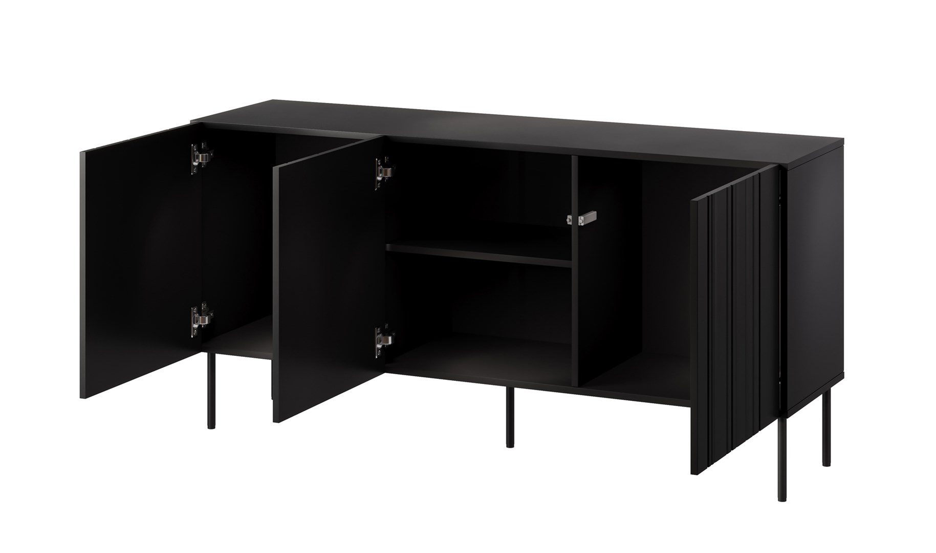 Cama Chest of drawers ISLA 150.5x40x75 matte black Cama Chest of drawers ISLA 150.5x40x75 matte black