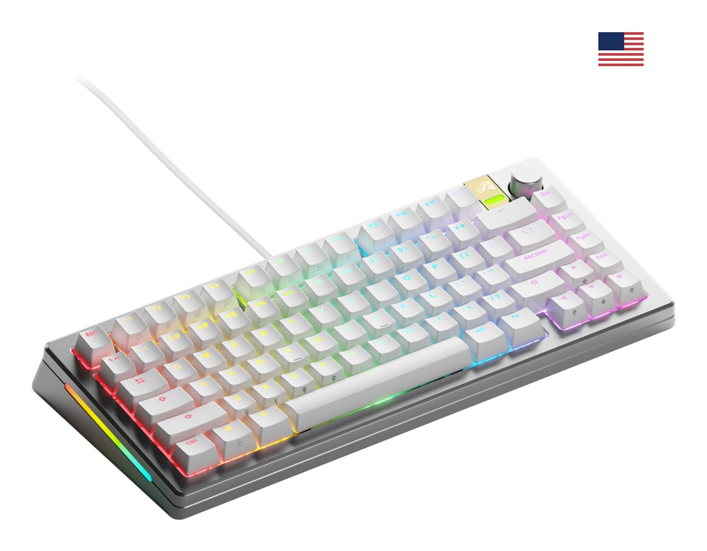 Glorious Gaming GMMK 3 PRO HE 75% Prebuilt Wired Silver - US Glorious Gaming GMMK 3 PRO HE 75% Prebuilt Wired Silver - US