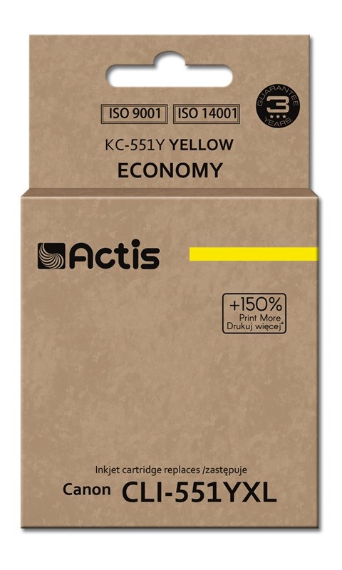 Actis KC-551Y Ink (replacement for Canon CLI-551Y; Standard; 12 ml; yellow) Actis KC-551Y Ink (replacement for Canon CLI-551Y; Standard; 12 ml; yellow)