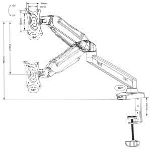 Maclean MC-860 monitor mount / stand 68.6 cm (27") Black Desk Maclean MC-860 monitor mount / stand 68.6 cm (27") Black Desk