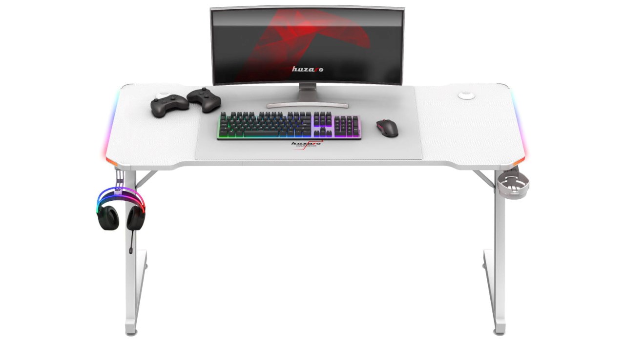 Huzaro Hero 3.3 White RGB - gaming table Huzaro Hero 3.3 White RGB - gaming table