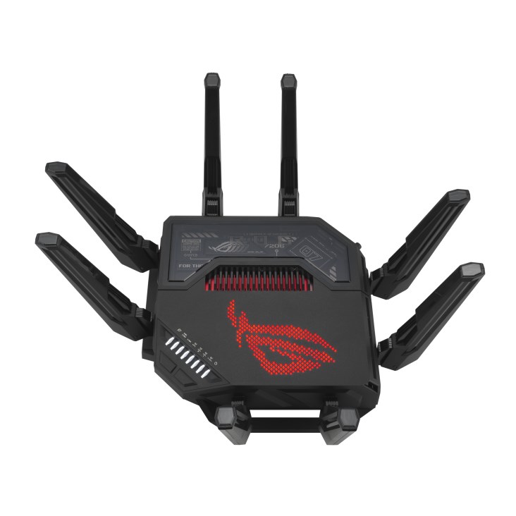 ASUS ROG Rapture GT-BE98 wireless router 10 Gigabit Ethernet Quad-band (2.4 GHz / 5 GHz-1 / 5 GHz-2 / 6 GHz) Black ASUS ROG Rapture GT-BE98 wireless router 10 Gigabit Ethernet Quad-band (2.4 GHz / 5 GHz-1 / 5 GHz-2 / 6 GHz) Black