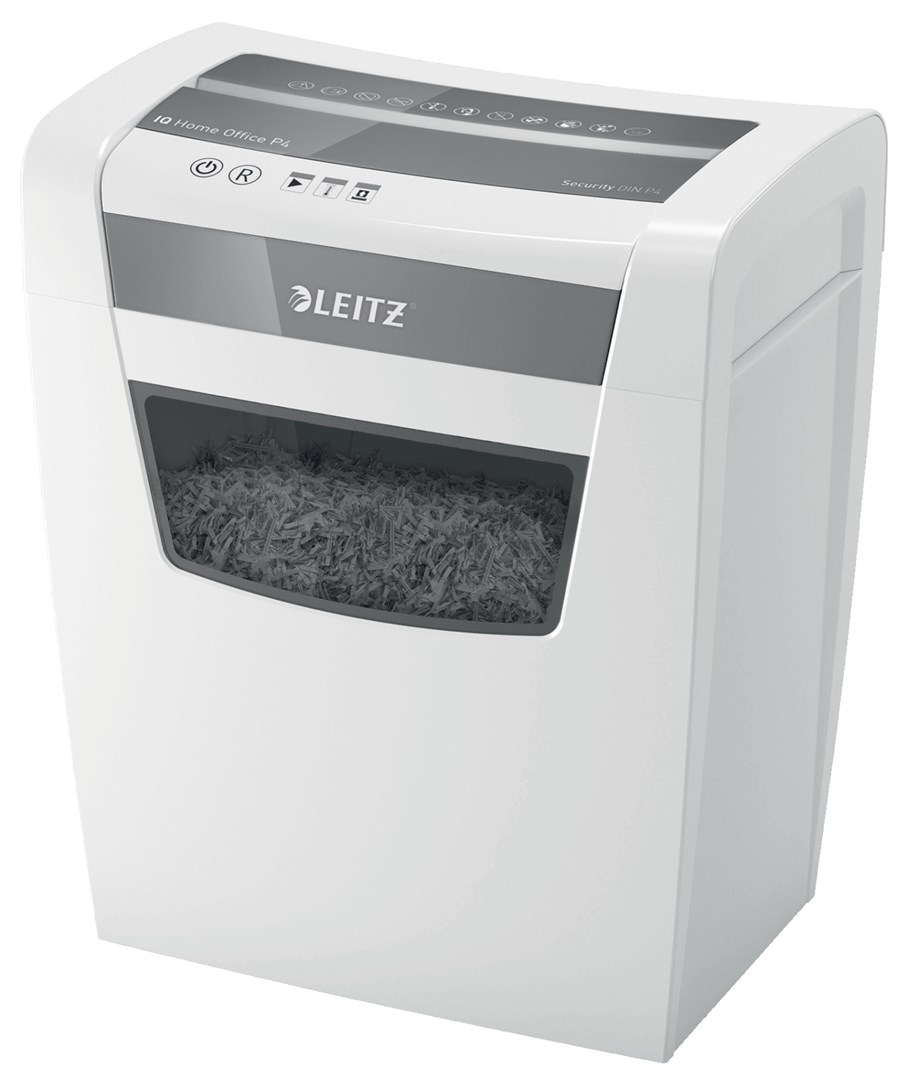 Leitz IQ Home Office P-4 paper shredder Particle-cut shredding 22 cm White Leitz IQ Home Office P-4 paper shredder Particle-cut shredding 22 cm White