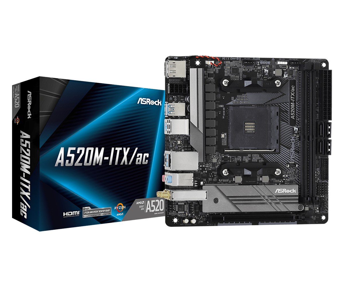 Asrock A520M-ITX/ac Socket AM4 micro ATX Asrock A520M-ITX/ac Socket AM4 micro ATX