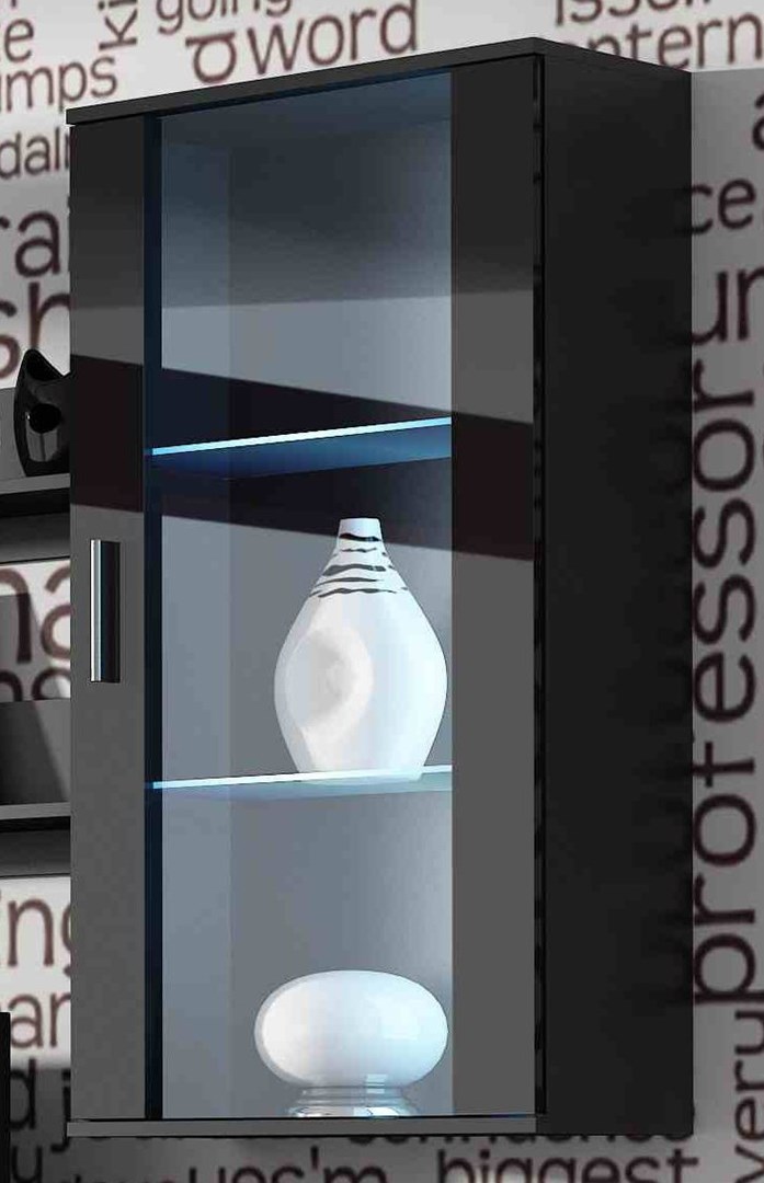 SOHO 5 set (RTV180 cabinet + Wall unit + shelves) Black/Black gloss SOHO 5 set (RTV180 cabinet + Wall unit + shelves) Black/Black gloss