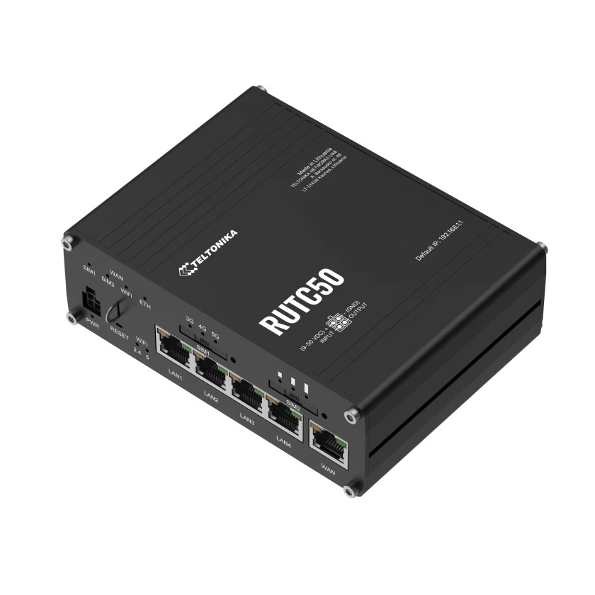Teltonika RUTC50 wireless router Gigabit Ethernet Dual-band (2.4 GHz / 5 GHz) 5G Black Teltonika RUTC50 wireless router Gigabit Ethernet Dual-band (2.4 GHz / 5 GHz) 5G Black