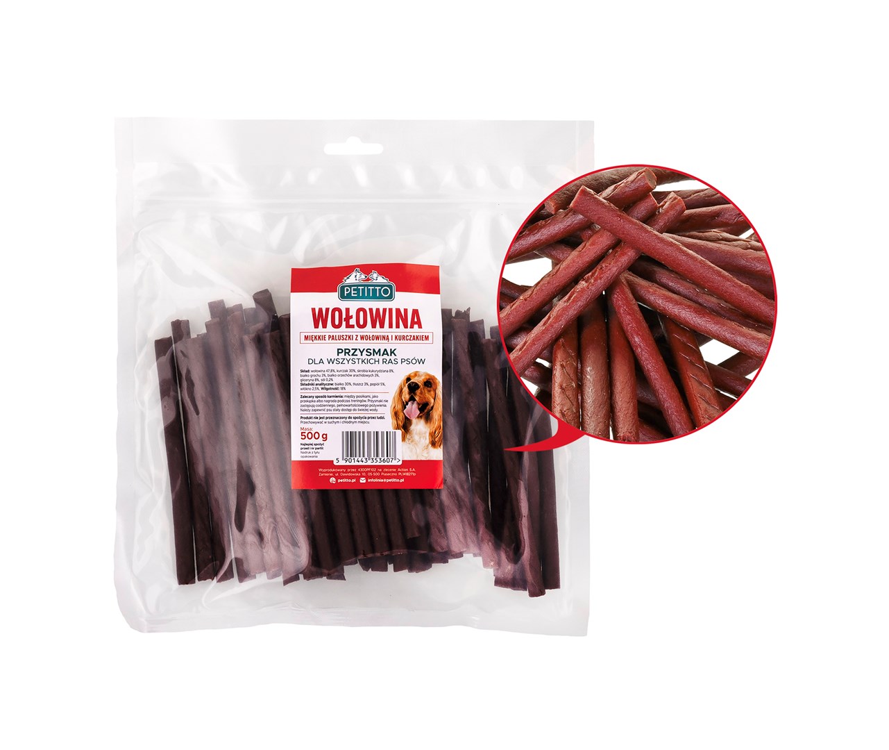 PETITTO Soft beef sticks - dog treat - 500g PETITTO Soft beef sticks - dog treat - 500g