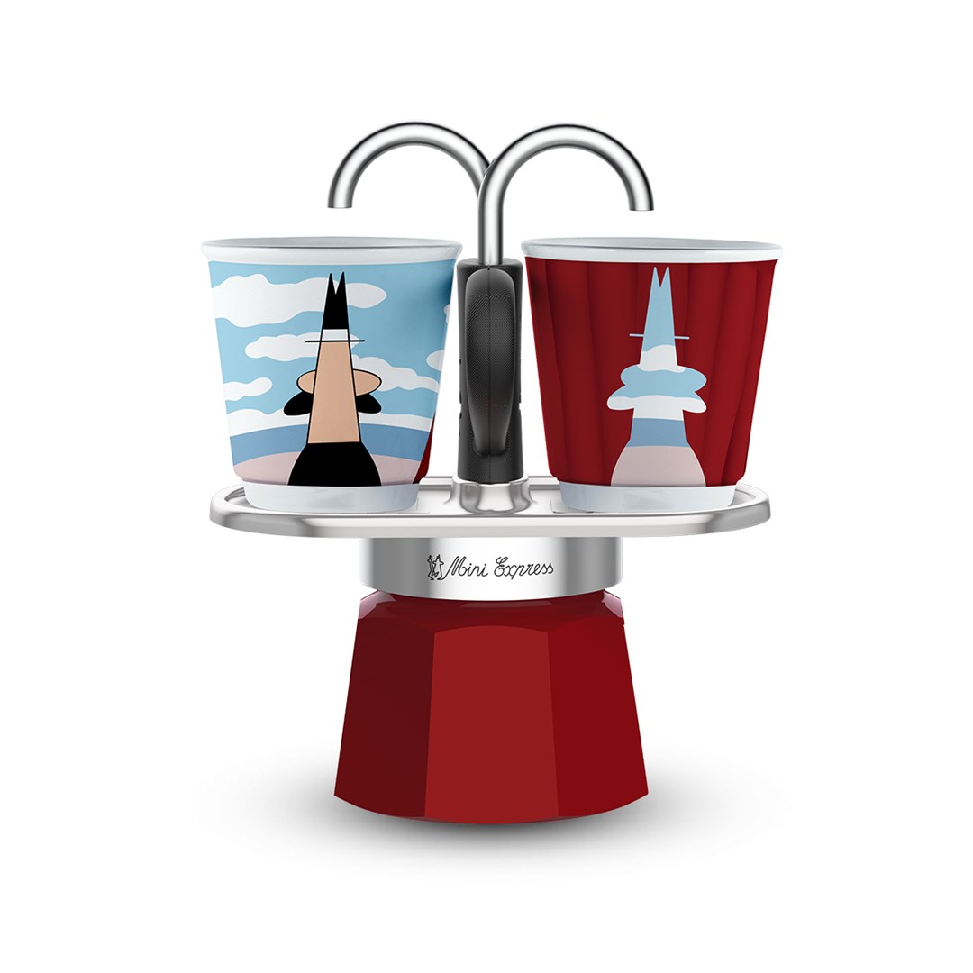 Bialetti Mini Express Magritte Moka pot Red, Silver Bialetti Mini Express Magritte Moka pot Red, Silver