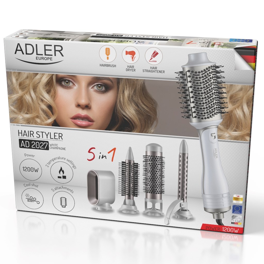 ADLER AD 2027 white hair dryer and curling iron ADLER AD 2027 white hair dryer and curling iron