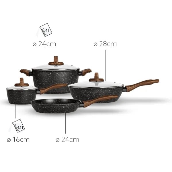 Smile MGK-24 7-piece cookware set with deep frying pan Smile MGK-24 7-piece cookware set with deep frying pan