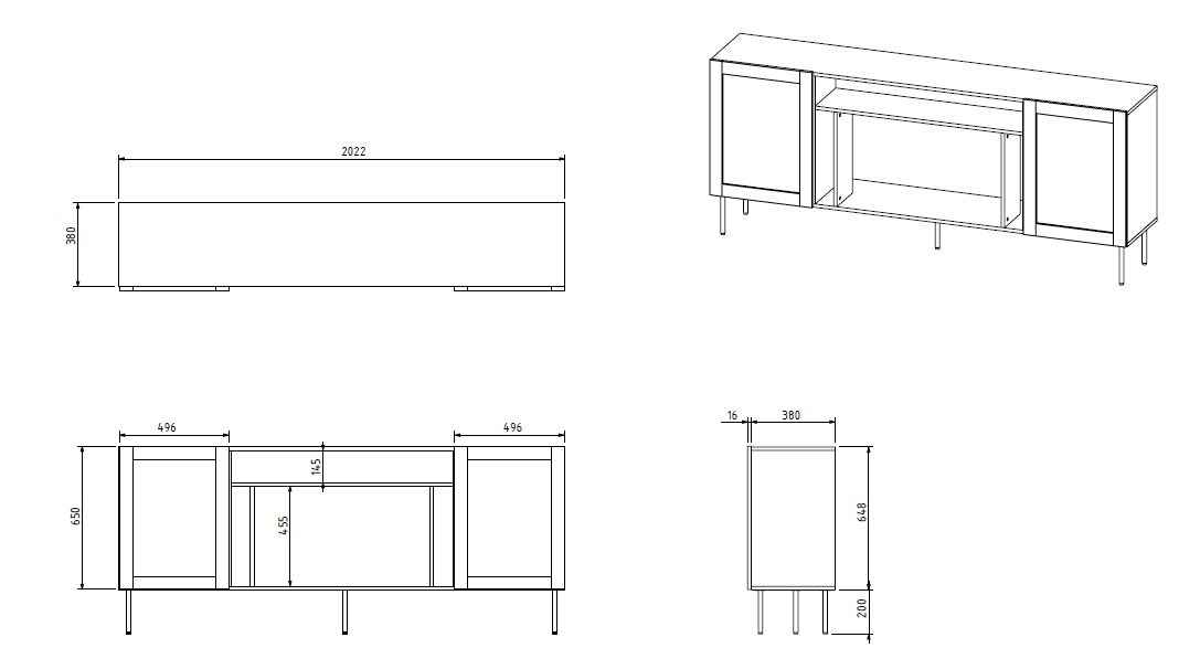 JUTA EF chest of drawers + electric fireplace 202x39.5x85 black + linol calabria JUTA EF chest of drawers + electric fireplace 202x39.5x85 black + linol calabria