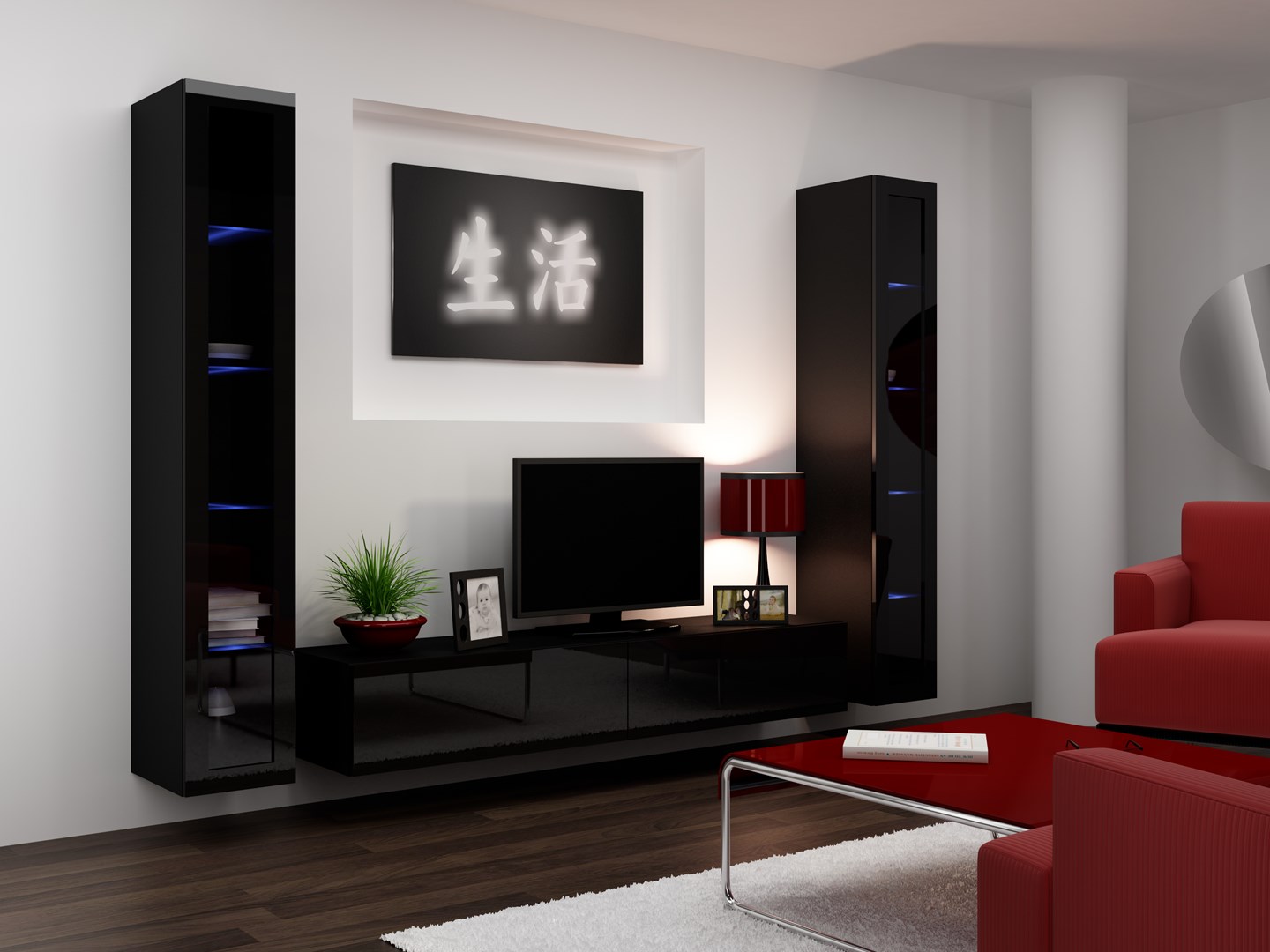 Cama Glass-case VIGO '180' 180/40/30 black/black gloss Cama Glass-case VIGO '180' 180/40/30 black/black gloss