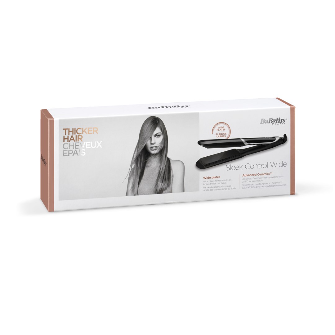 BaByliss Sleek Control Wide Straightening iron Warm Black 98.4" (2.5 m) BaByliss Sleek Control Wide Straightening iron Warm Black 98.4" (2.5 m)