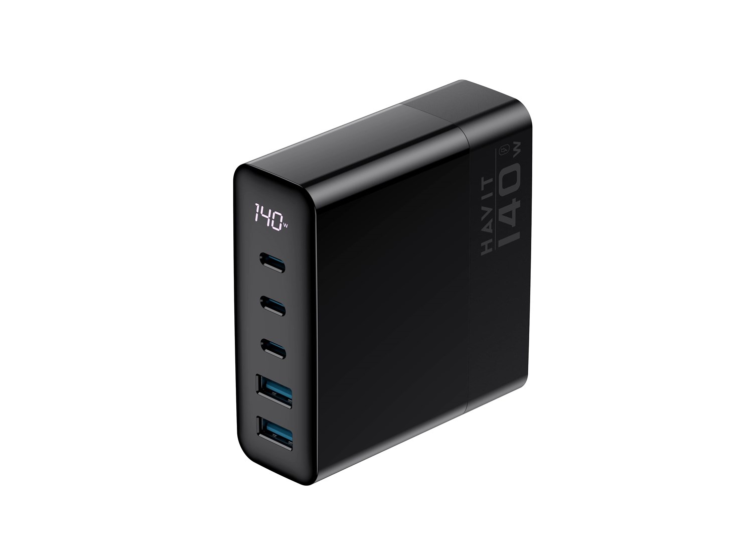 Havit UCLE004 EU - GaN five-port travel charger 140 W, black Havit UCLE004 EU - GaN five-port travel charger 140 W, black