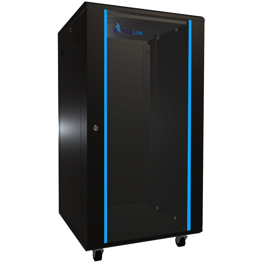 Extralink Rackmount cabinet 22U 600x600 Black standing Extralink Rackmount cabinet 22U 600x600 Black standing