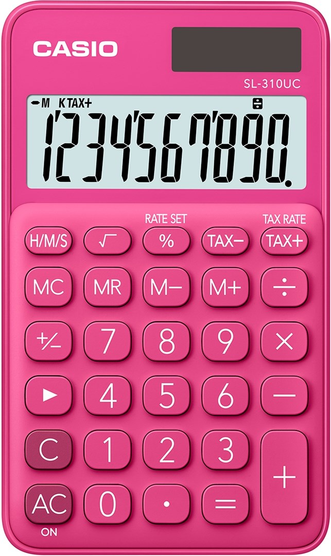 CASIO CALCULATOR POCKET SL-310UC-RD RED, 10 DIGIT DISPLAY CASIO CALCULATOR POCKET SL-310UC-RD RED, 10 DIGIT DISPLAY