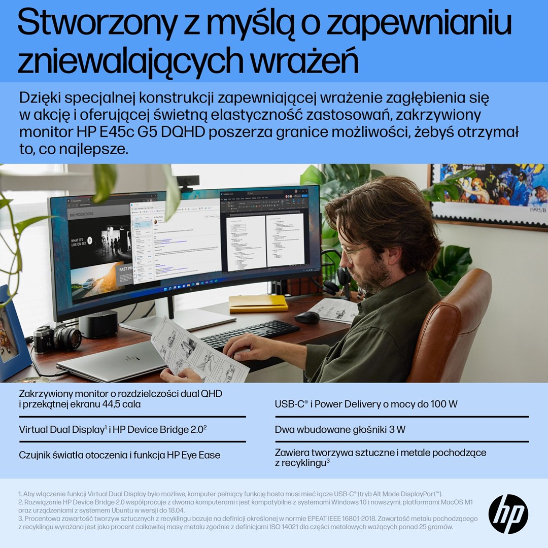 HP E45c G5 DQHD Curved Monitor HP E45c G5 DQHD Curved Monitor