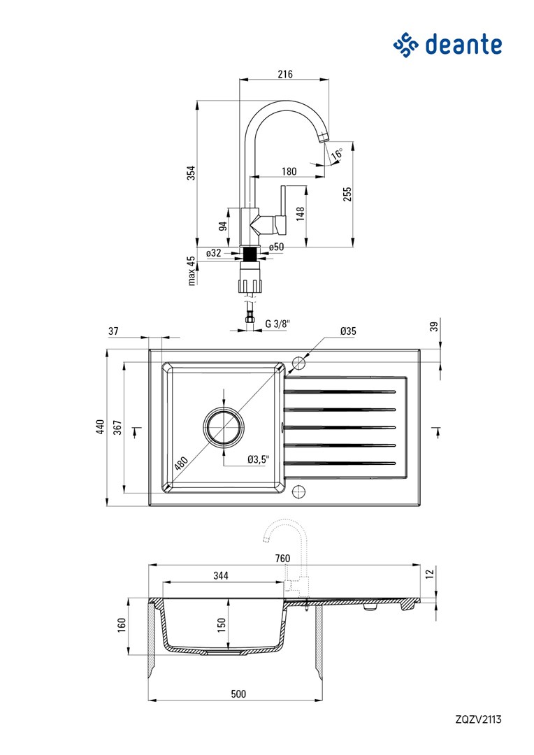 Granite sink with 1-bowl faucet with drainer Granite sink with 1-bowl faucet with drainer