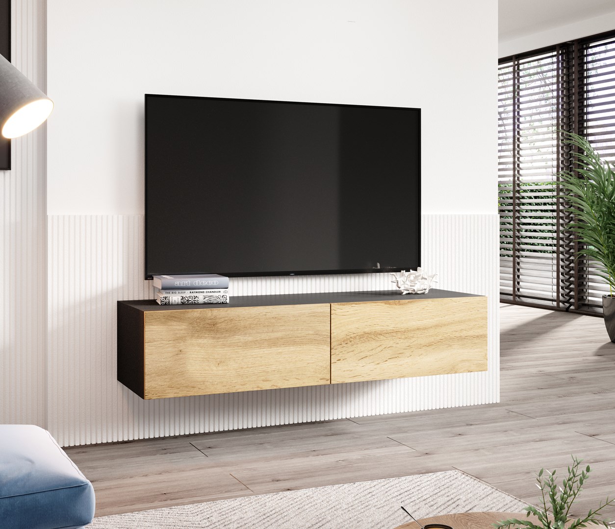 Cama living room cabinet set VIGO 13 black/wotan oak Cama living room cabinet set VIGO 13 black/wotan oak