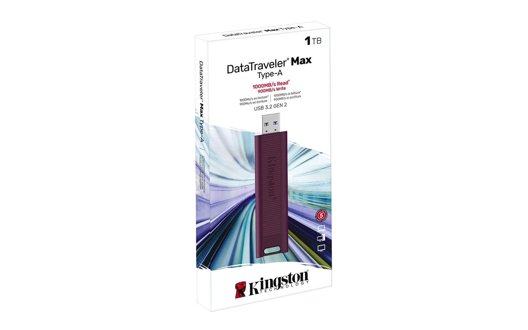 Kingston Technology DataTraveler 1TB Max Type-A 1000R/900W USB 3.2 Gen 2 Kingston Technology DataTraveler 1TB Max Type-A 1000R/900W USB 3.2 Gen 2