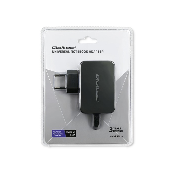 Qoltec 52414 Universal power adapter 65W | +10 plugins Qoltec 52414 Universal power adapter 65W | +10 plugins