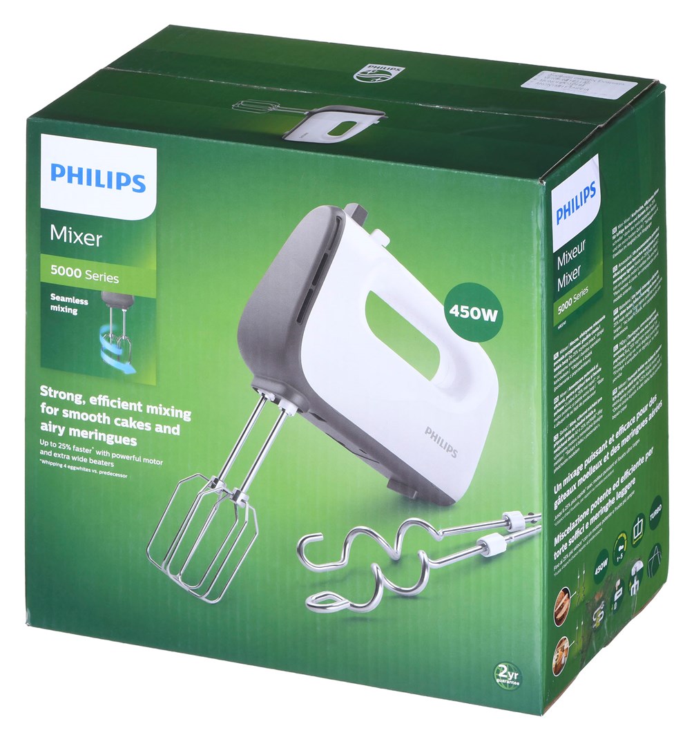 Philips 5000 series HR3741/00 mixer Hand mixer 450 W White Philips 5000 series HR3741/00 mixer Hand mixer 450 W White