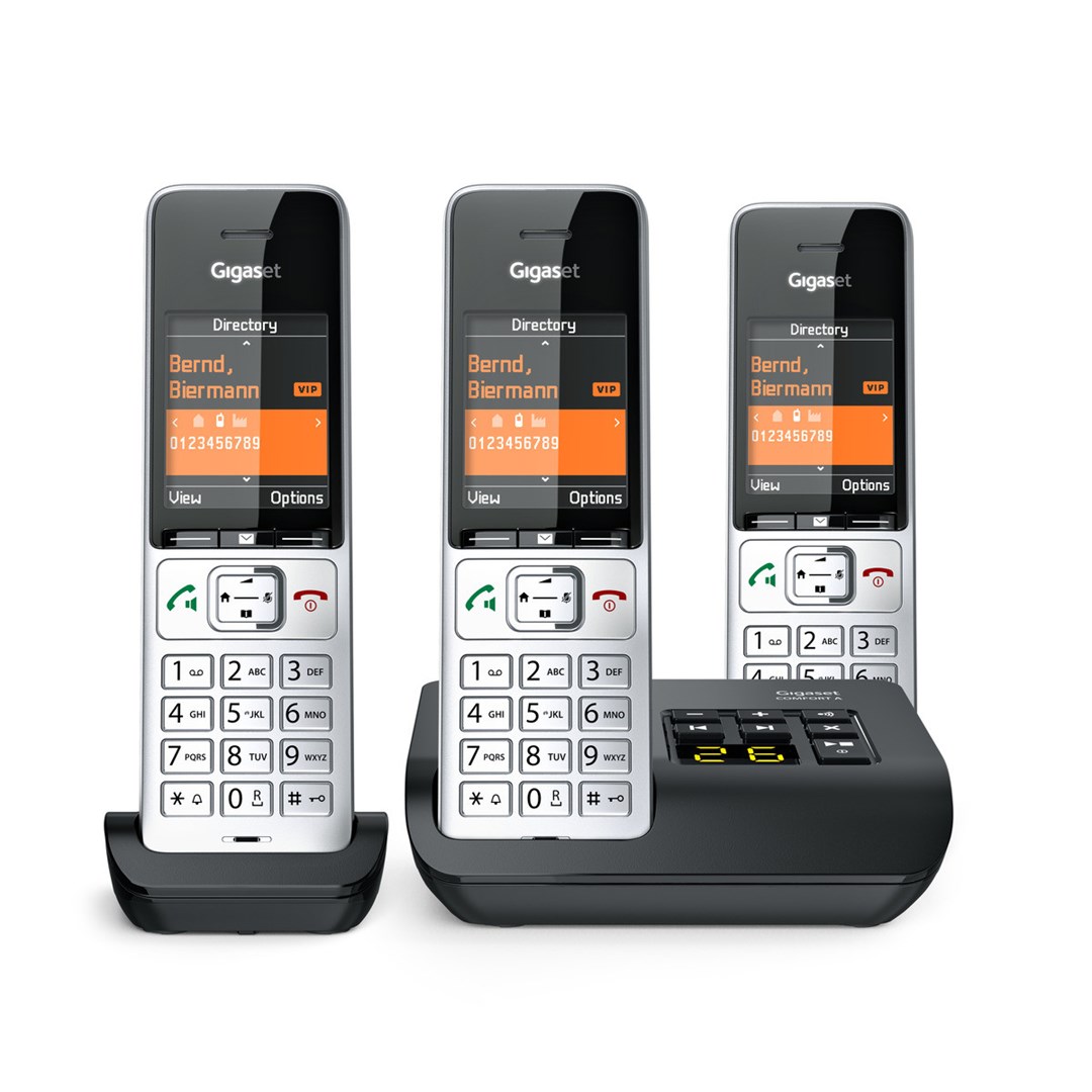 Gigaset COMFORT 500A Trio Analog/DECT telephone Caller ID Black, Silver Gigaset COMFORT 500A Trio Analog/DECT telephone Caller ID Black, Silver