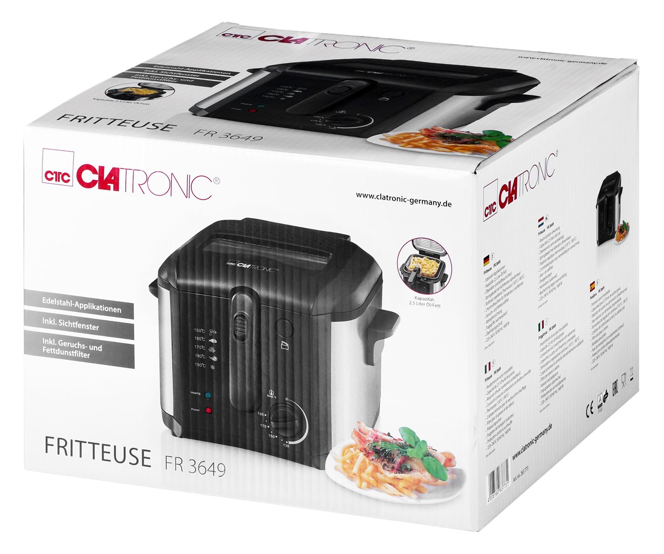 Clatronic FR 3649 Single 2.5 L 1600 W Black Clatronic FR 3649 Single 2.5 L 1600 W Black