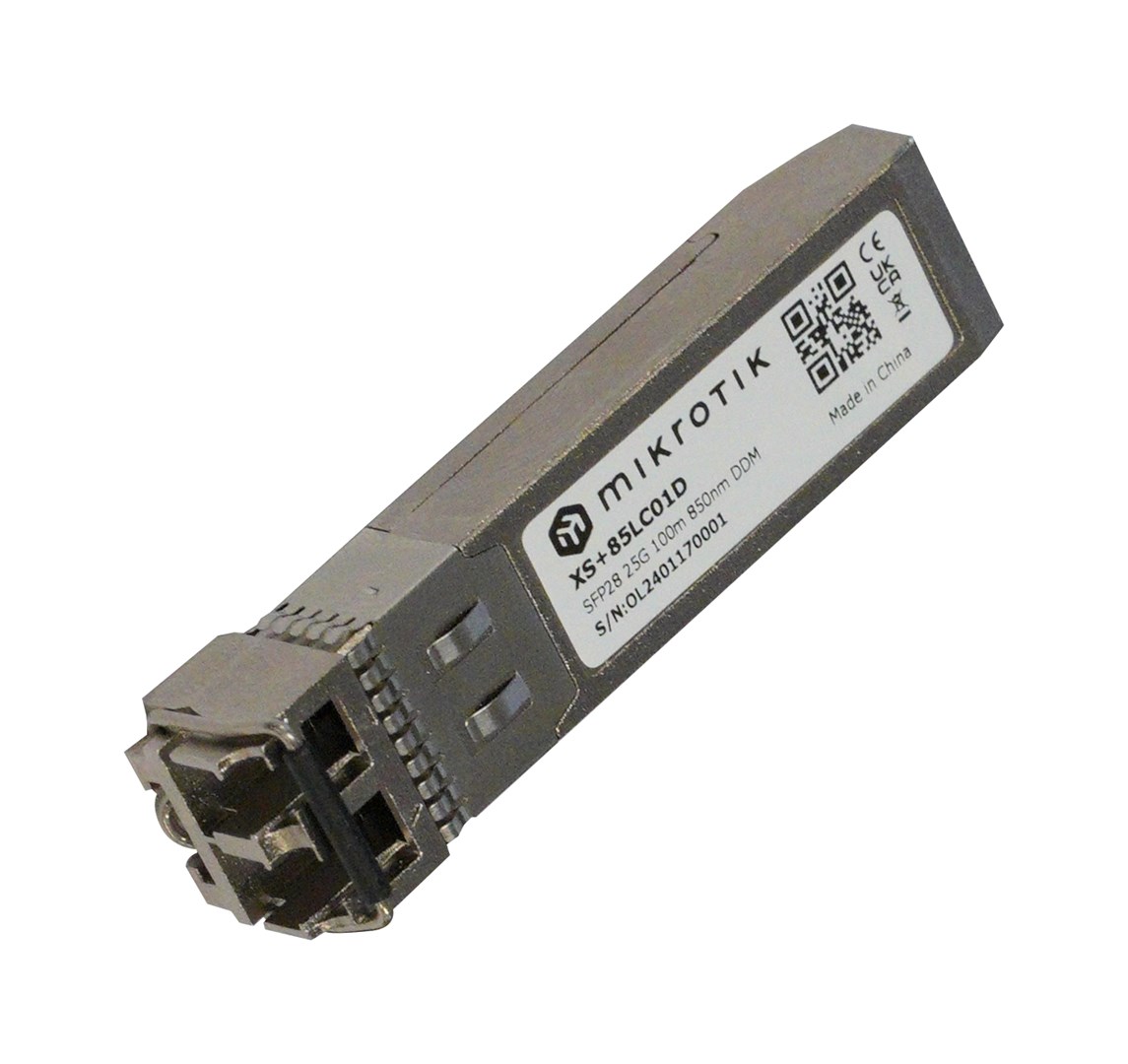 Mikrotik XS+85LC01D network transceiver module Fiber optic 25000 Mbit/s SFP28 850 nm Mikrotik XS+85LC01D network transceiver module Fiber optic 25000 Mbit/s SFP28 850 nm