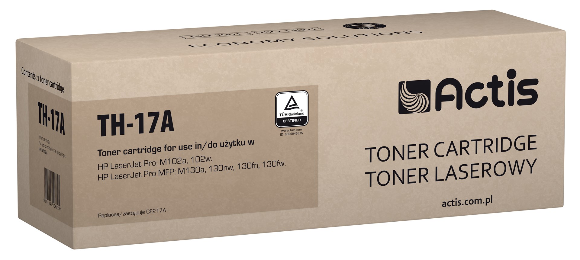 Actis TH-17A toner (replacement for HP 17A CF217A; Standard; 1600 pages; black) Actis TH-17A toner (replacement for HP 17A CF217A; Standard; 1600 pages; black)