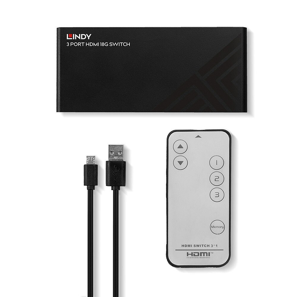 Lindy 3 Port HDMI 18G Switch Lindy 3 Port HDMI 18G Switch