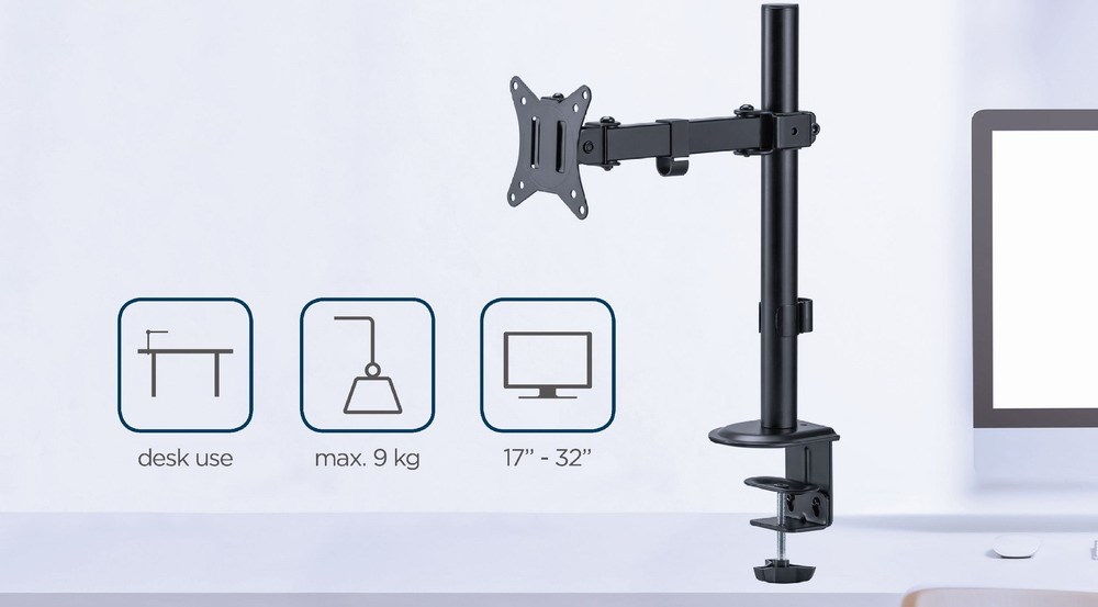 Gembird MA-D1-03 monitor mount / stand 81.3 cm (32") Desk Black Gembird MA-D1-03 monitor mount / stand 81.3 cm (32") Desk Black