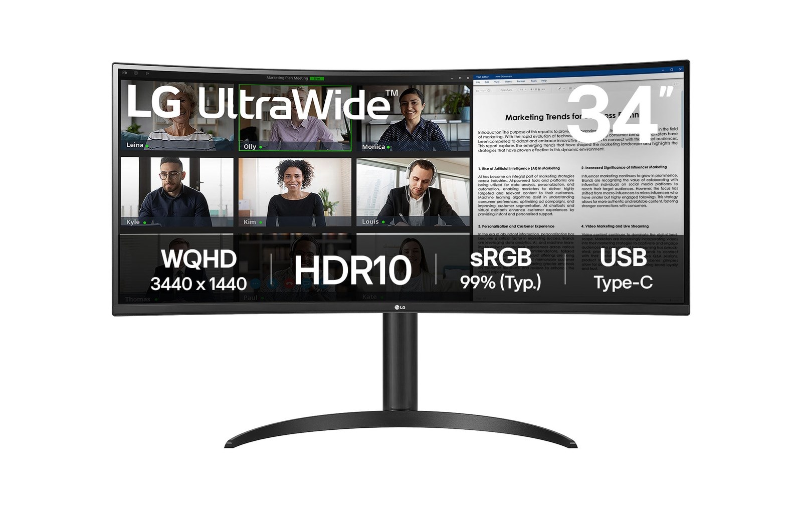 LG 34WR50QK-B computer monitor 86.4 cm (34") 3440 x 1440 pixels Wide Quad HD Black LG 34WR50QK-B computer monitor 86.4 cm (34") 3440 x 1440 pixels Wide Quad HD Black