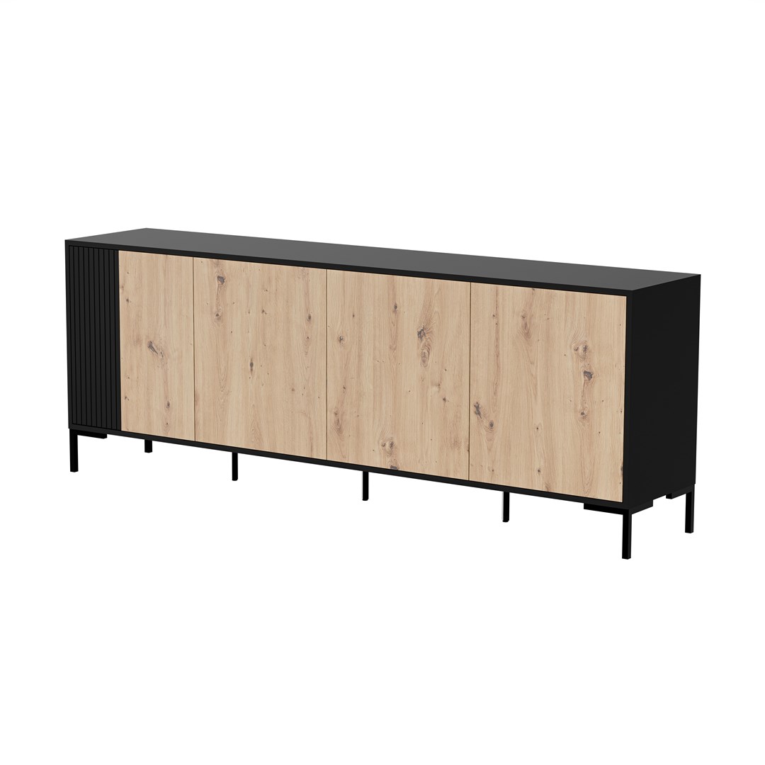 Cama MERCI chest of drawers 200 x 40 x 74 cm black/artisan oak Cama MERCI chest of drawers 200 x 40 x 74 cm black/artisan oak