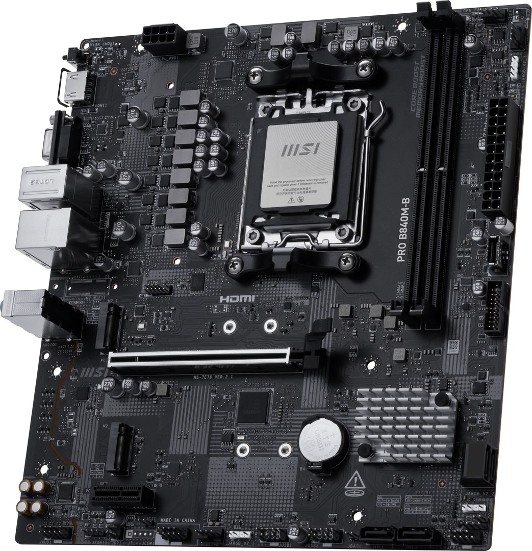 MSI PRO B840M-B motherboard AMD B840 Socket AM5 micro ATX MSI PRO B840M-B motherboard AMD B840 Socket AM5 micro ATX