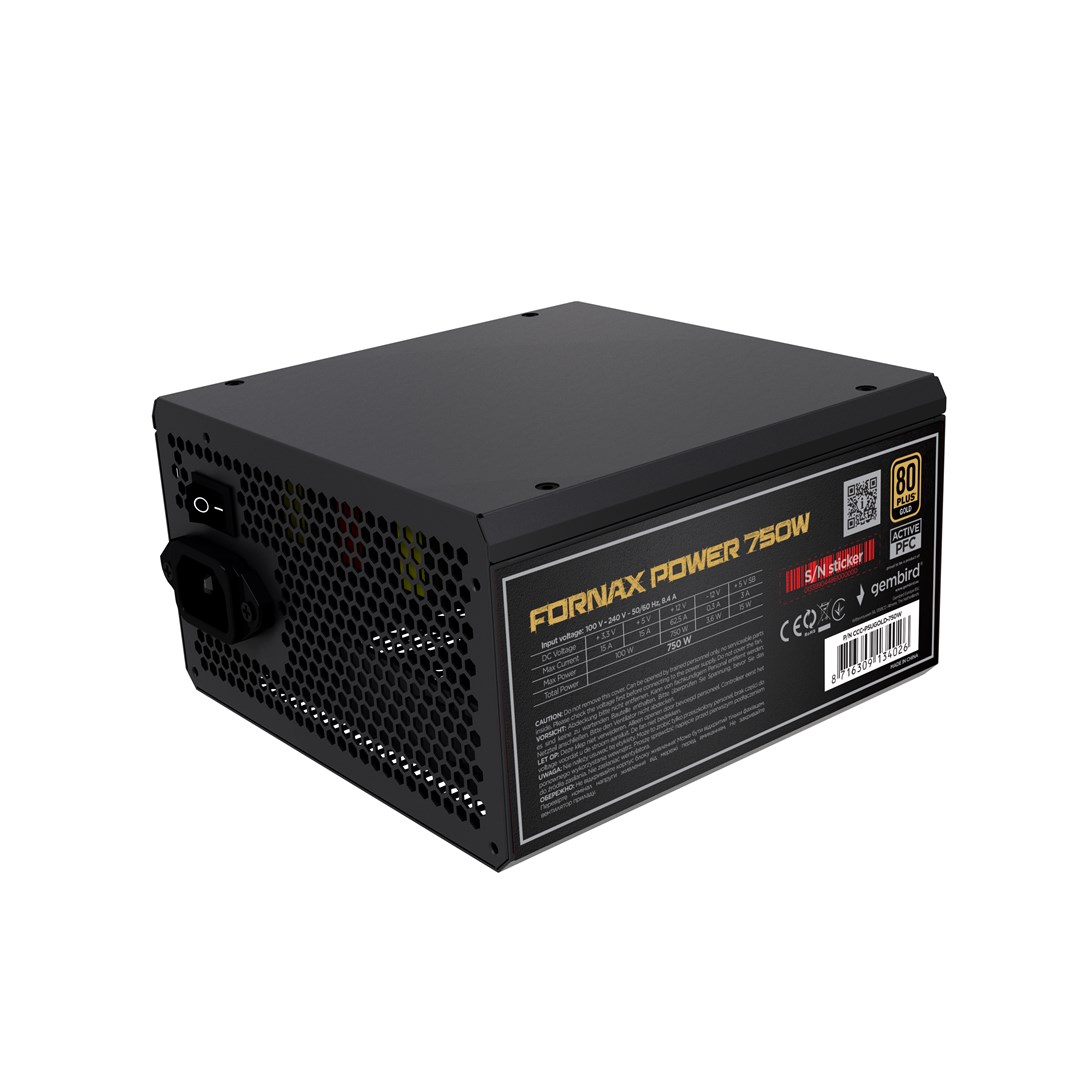 Gembird CCC-PSUBRONZE-750W Power supply unit Fornax Power 750W active PFC 12cm fan 80+Bronze color box Gembird CCC-PSUBRONZE-750W Power supply unit Fornax Power 750W active PFC 12cm fan 80+Bronze color box