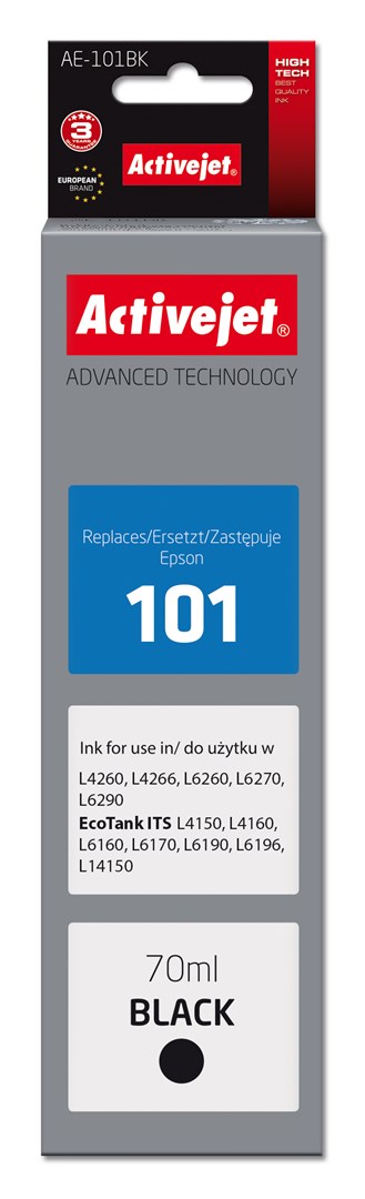 Activejet AE-101BK Ink (replacement for Epson 101; Supreme; 70 ml; black) Activejet AE-101BK Ink (replacement for Epson 101; Supreme; 70 ml; black)