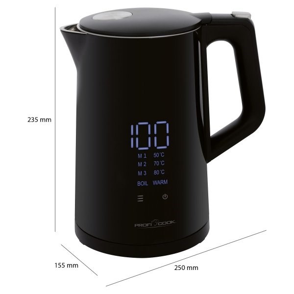 ProfiCook PC-WKS 1243 electric kettle 1.7 L 2200 W Black ProfiCook PC-WKS 1243 electric kettle 1.7 L 2200 W Black