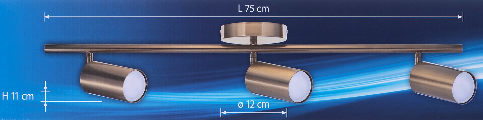 Activejet SPECTRA triple gold ceiling wall lamp strip spotlight GU10 for living room Activejet SPECTRA triple gold ceiling wall lamp strip spotlight GU10 for living room