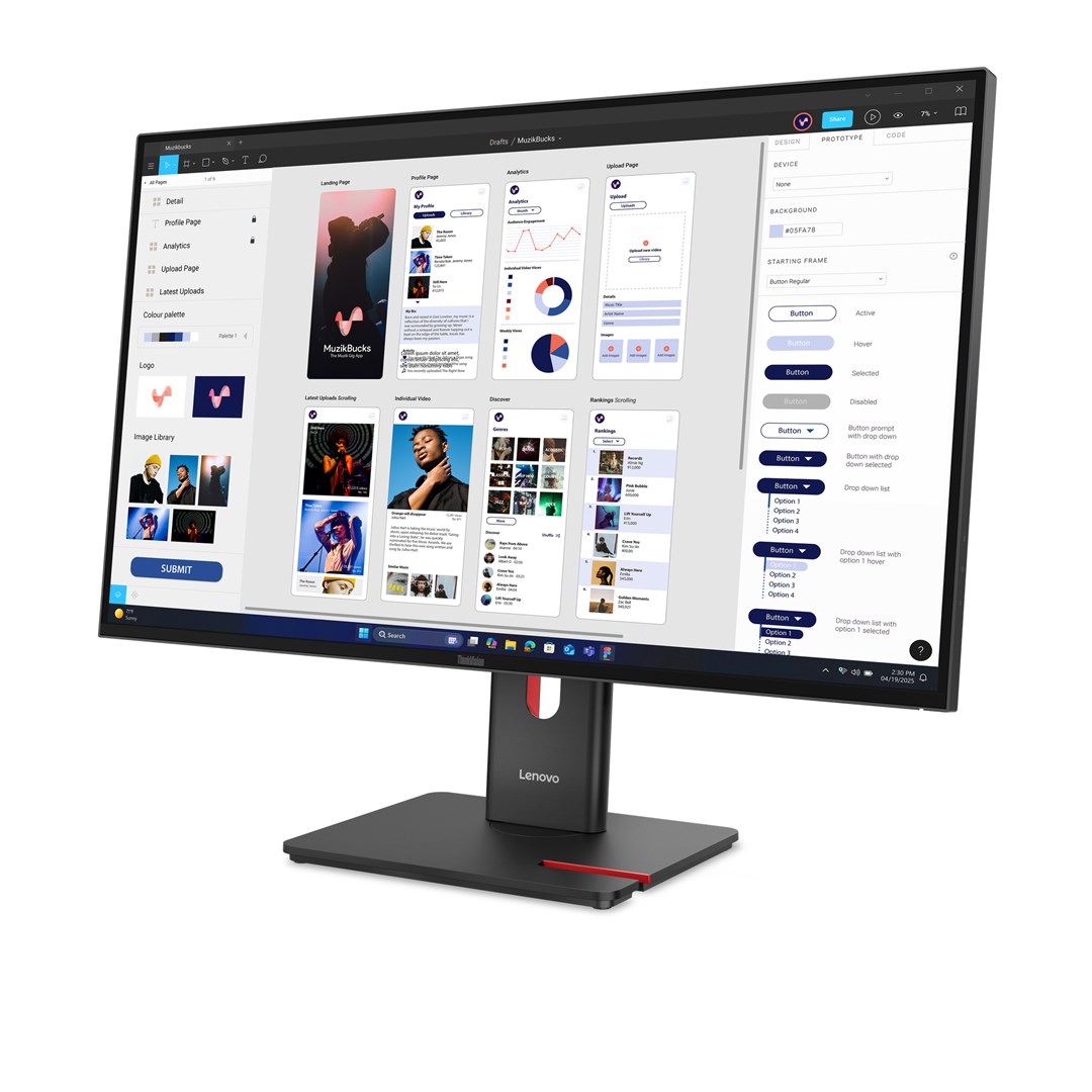 Lenovo ThinkVision T32UD-40 LED display 80 cm (31.5") 3840 x 2160 pixels 4K Ultra HD LCD Black Lenovo ThinkVision T32UD-40 LED display 80 cm (31.5") 3840 x 2160 pixels 4K Ultra HD LCD Black